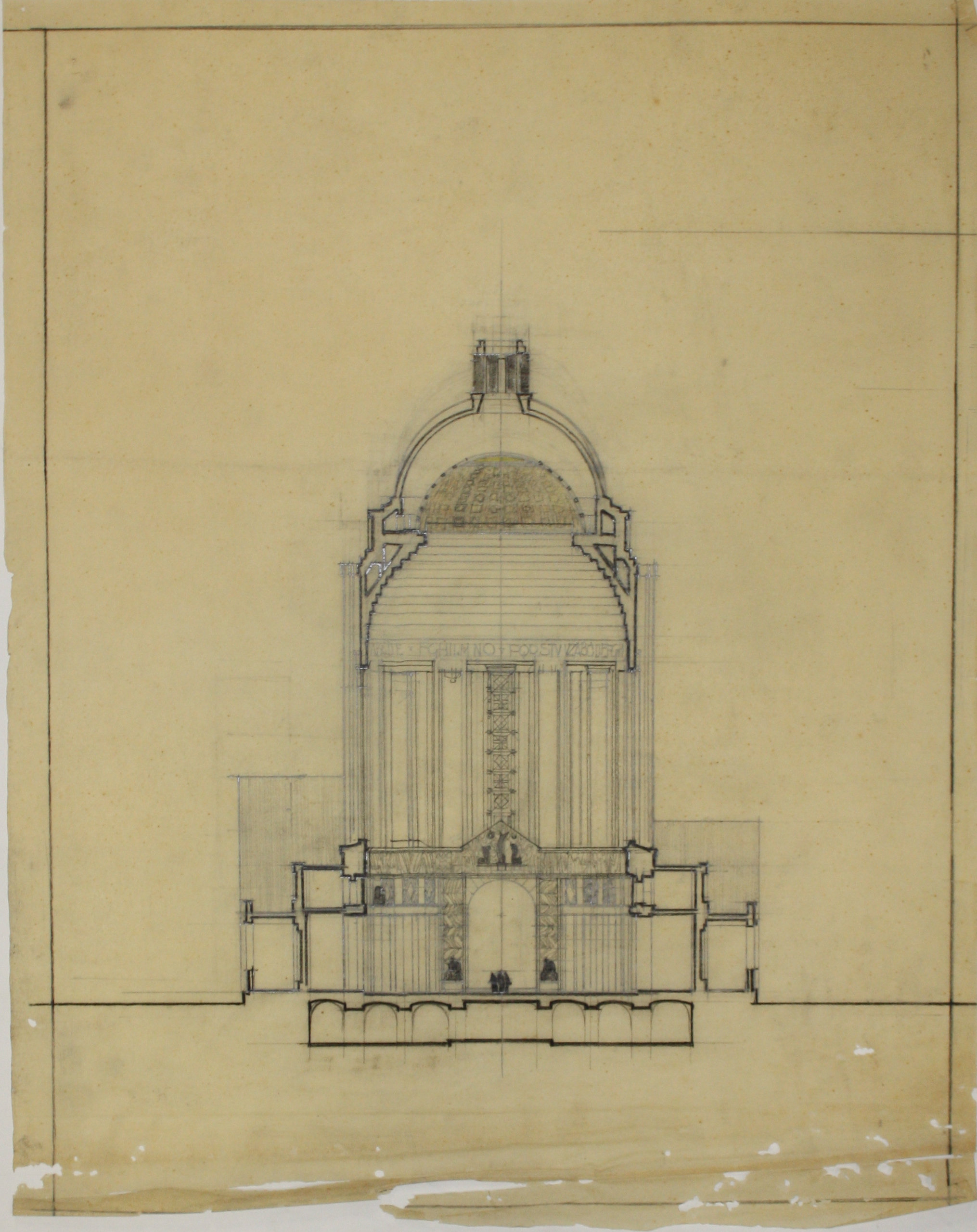 disegno architettonico di Bruno Slocovich - ambito italiano (prima metà XX)