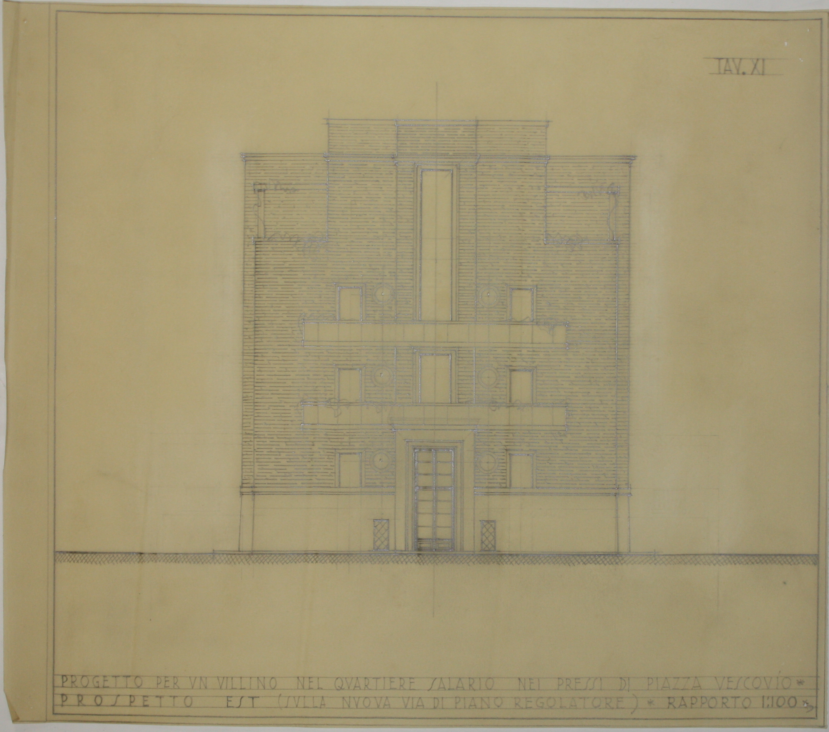 disegno architettonico di Bruno Slocovich - ambito italiano (prima metà XX)