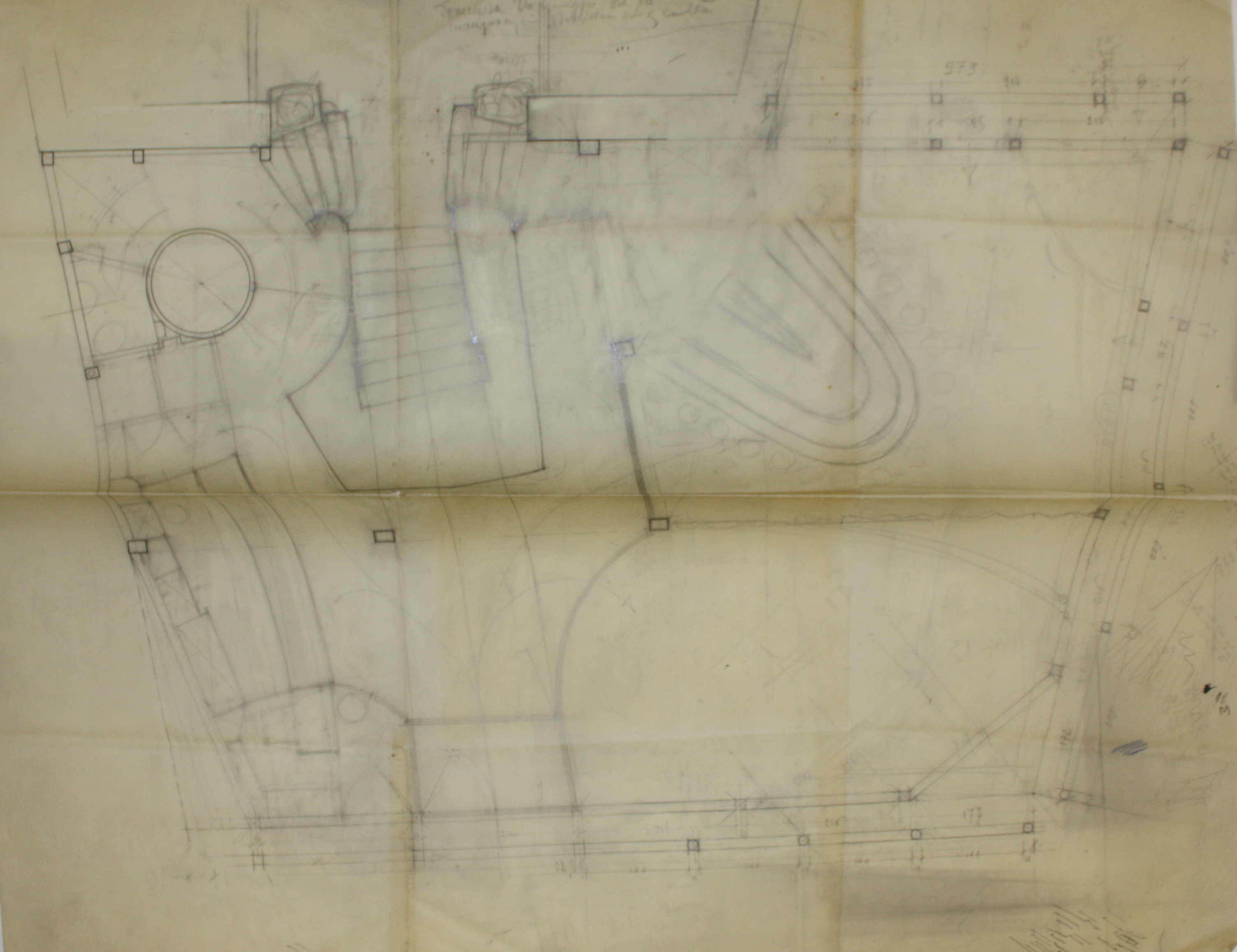 disegno architettonico di Bruno Slocovich - ambito italiano (prima metà XX)