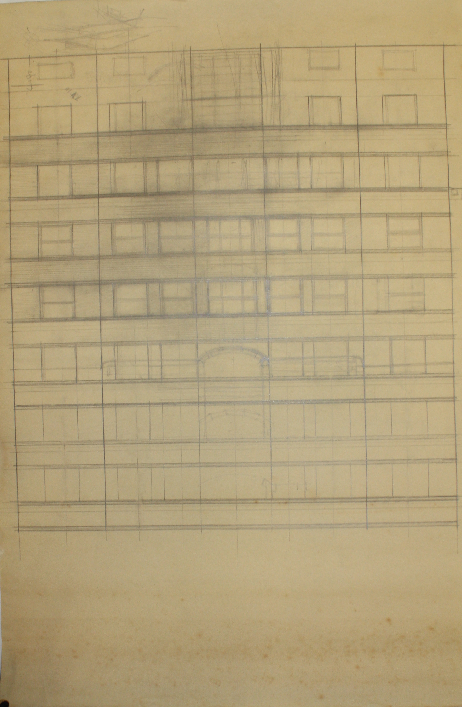 disegno architettonico di Bruno Slocovich - ambito italiano (prima metà XX)