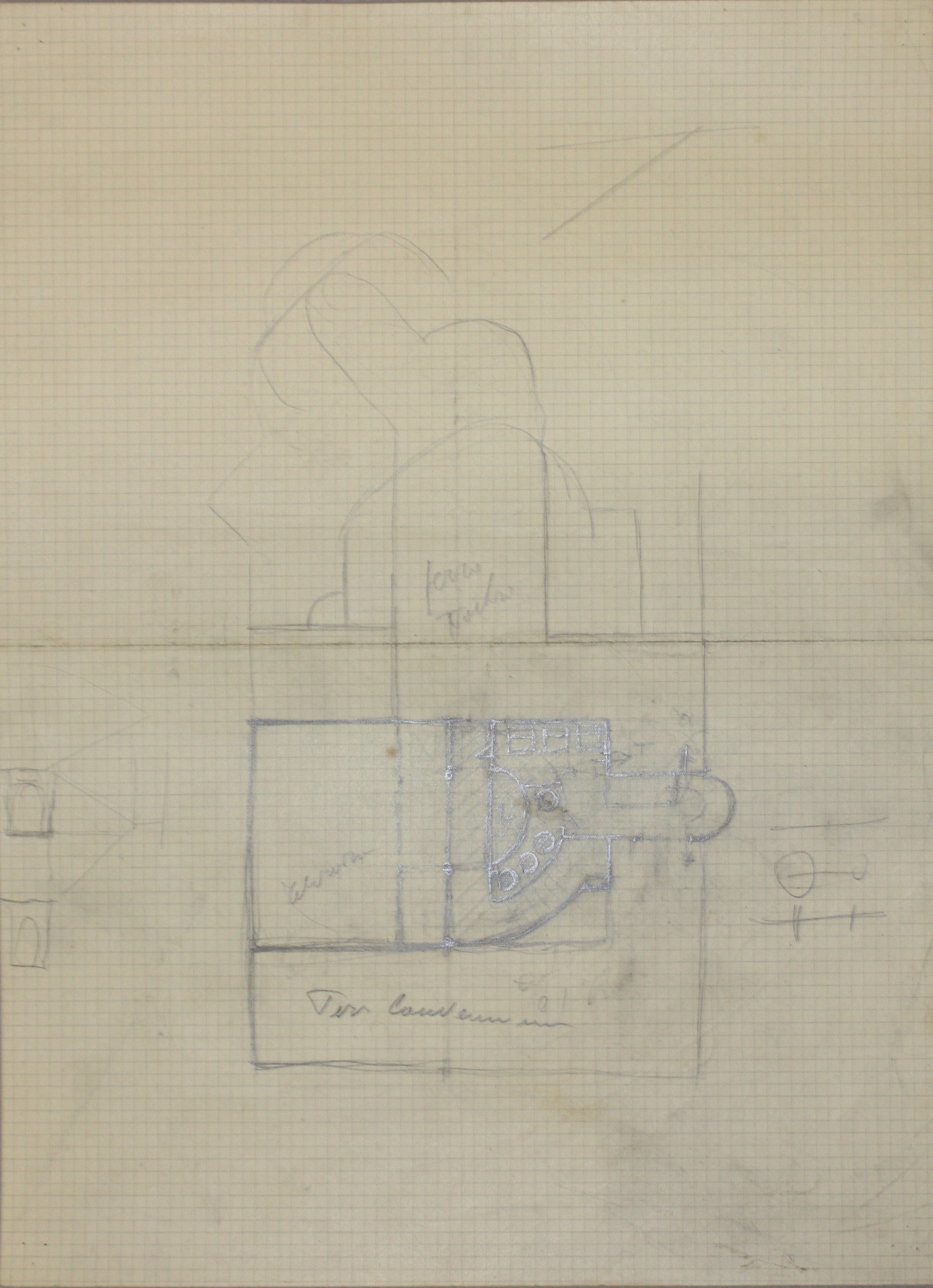 disegno architettonico di Bruno Slocovich - ambito italiano (prima metà XX)