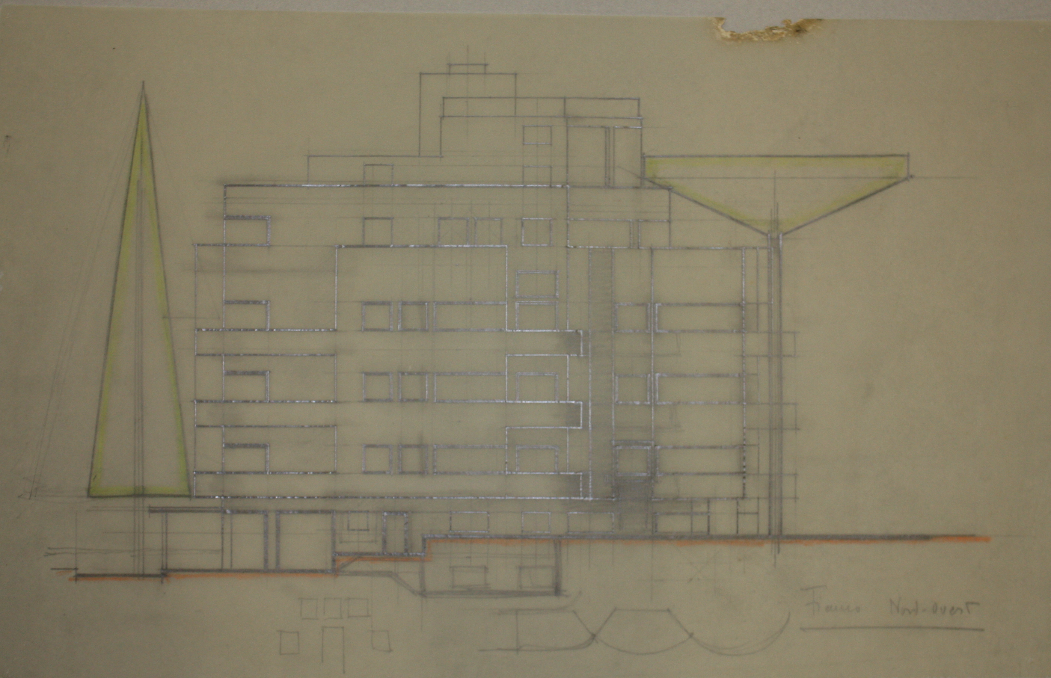 disegno architettonico di Bruno Slocovich - ambito italiano (prima metà XX)