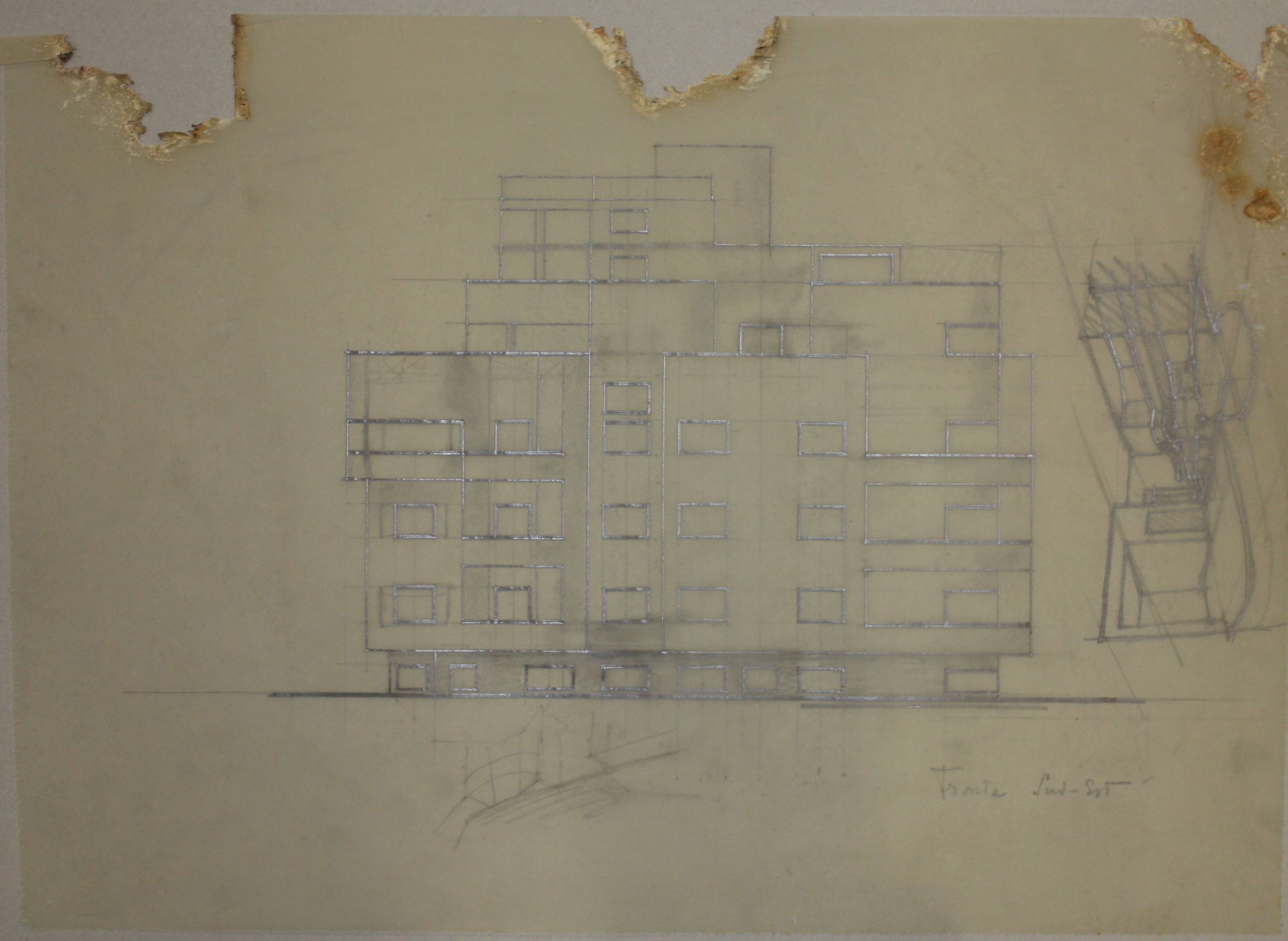 disegno architettonico di Bruno Slocovich - ambito italiano (prima metà XX)