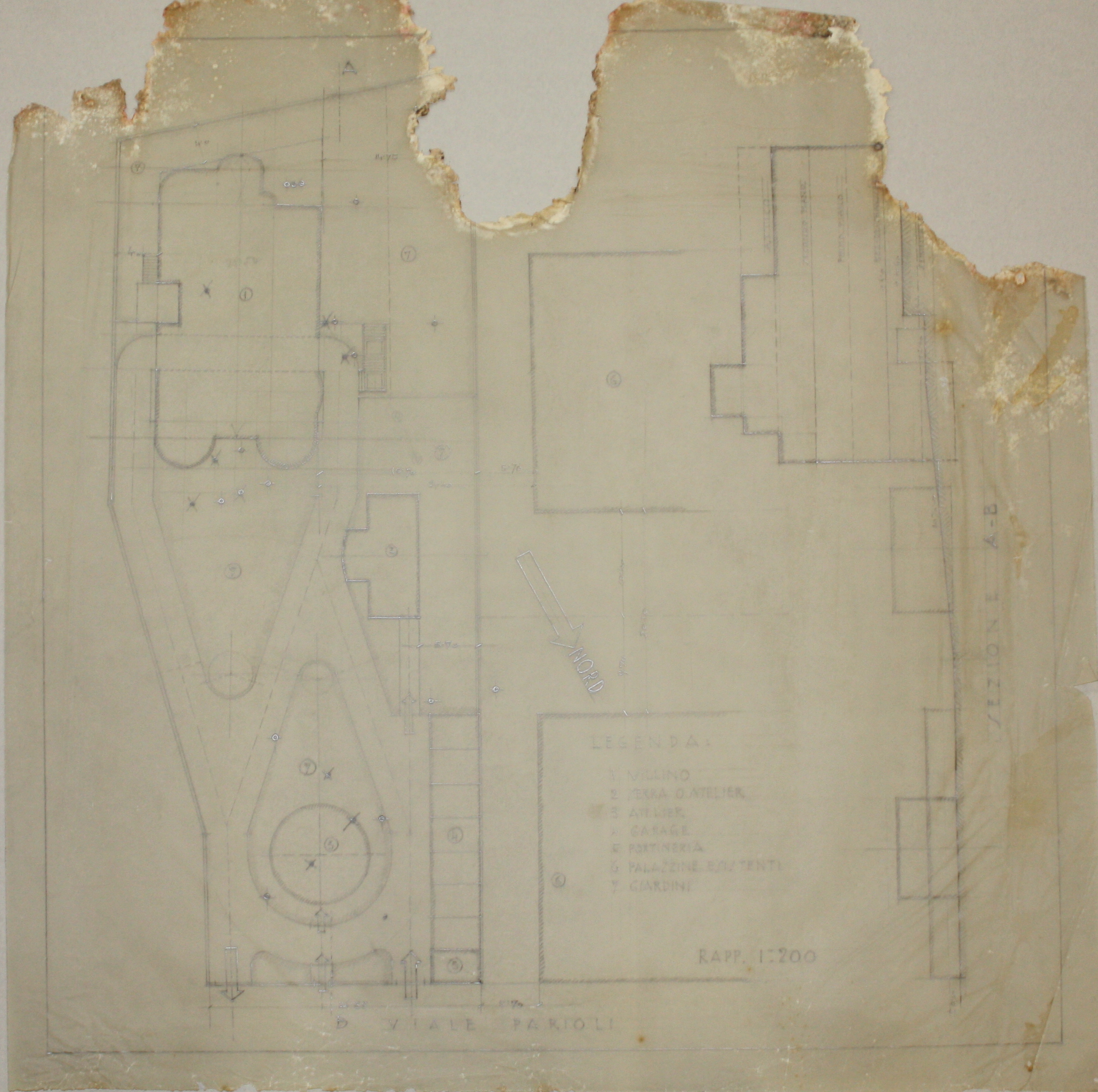 disegno architettonico di Bruno Slocovich - ambito italiano (prima metà XX)