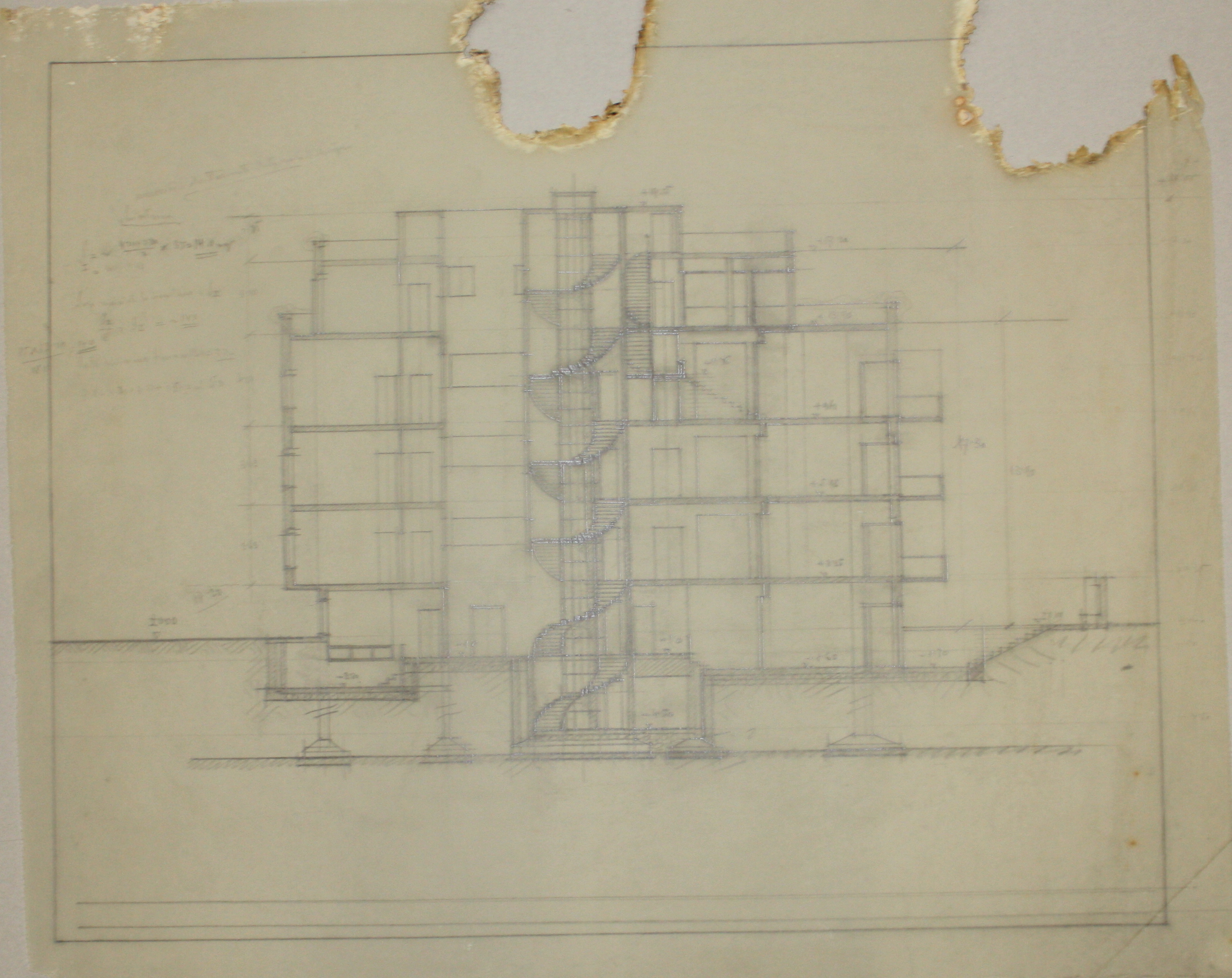 disegno architettonico di Bruno Slocovich - ambito italiano (prima metà XX)