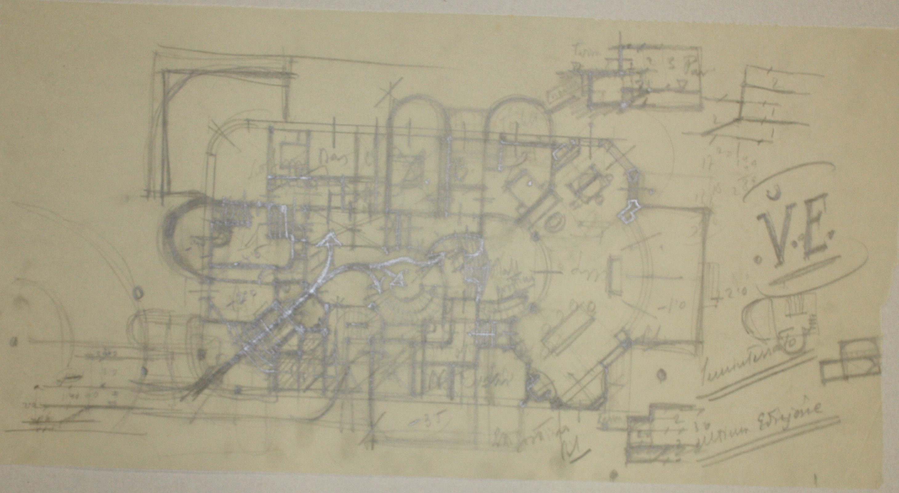 disegno architettonico di Bruno Slocovich - ambito italiano (prima metà XX)
