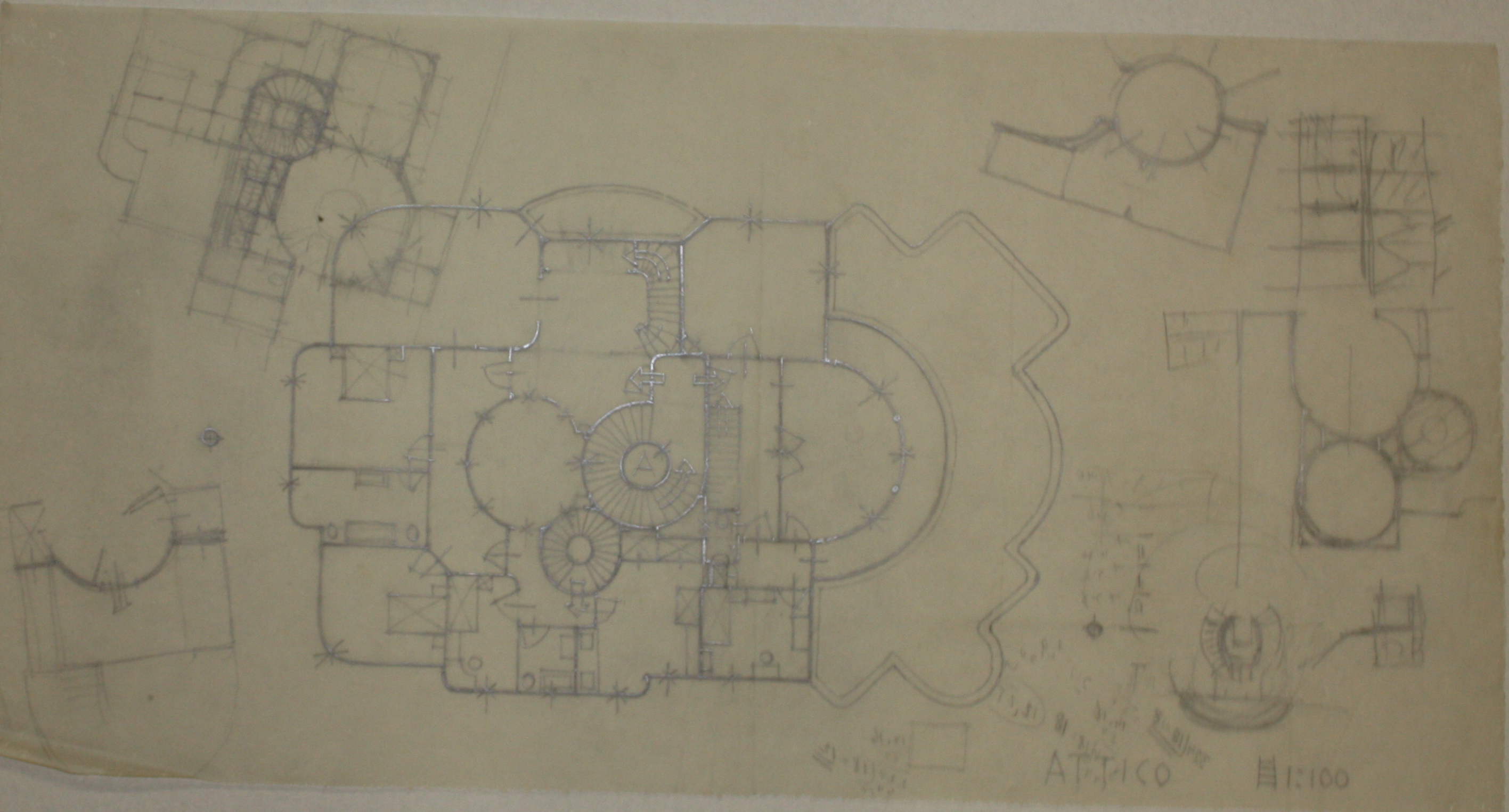 disegno architettonico di Bruno Slocovich - ambito italiano (prima metà XX)