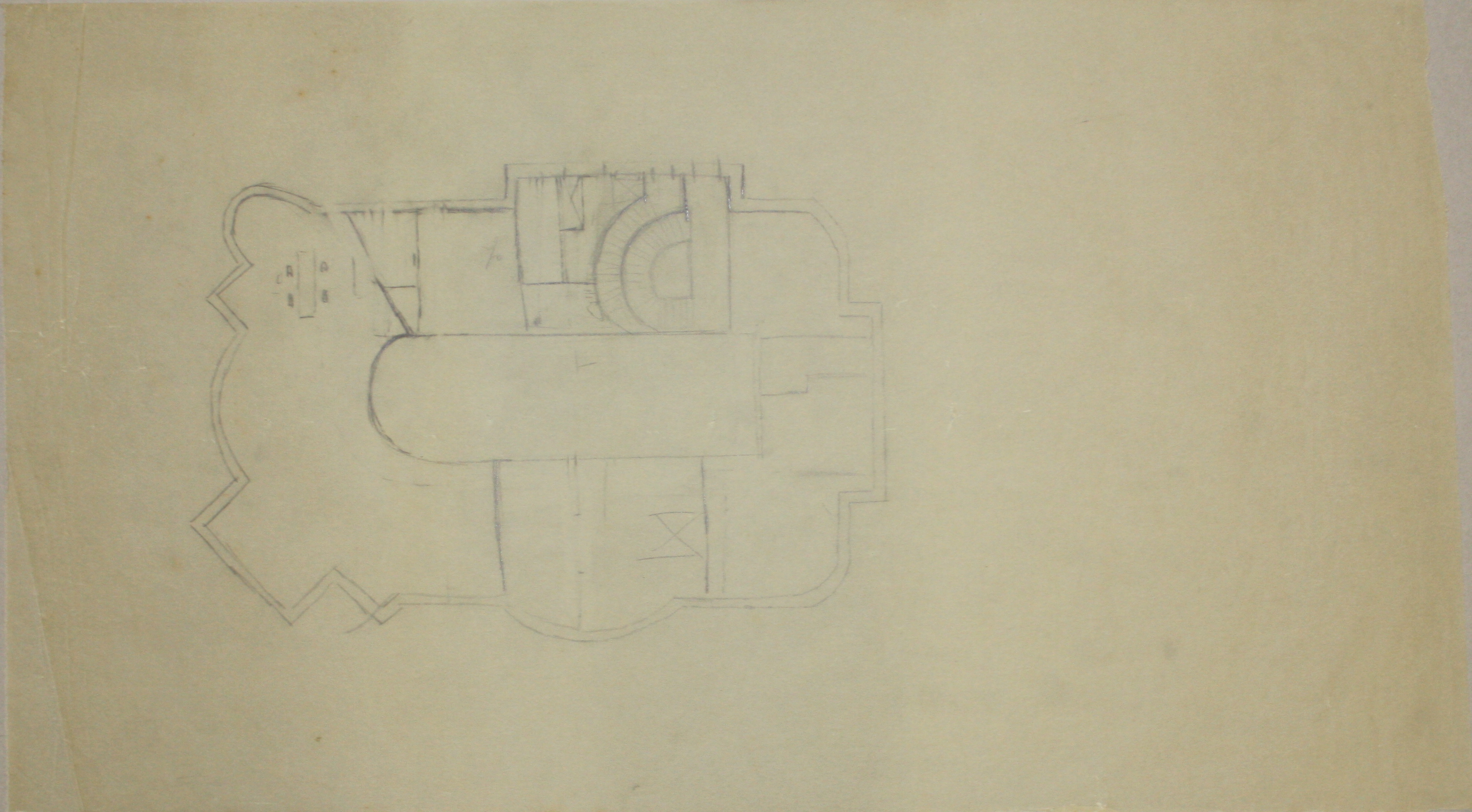 disegno architettonico di Bruno Slocovich - ambito italiano (prima metà XX)