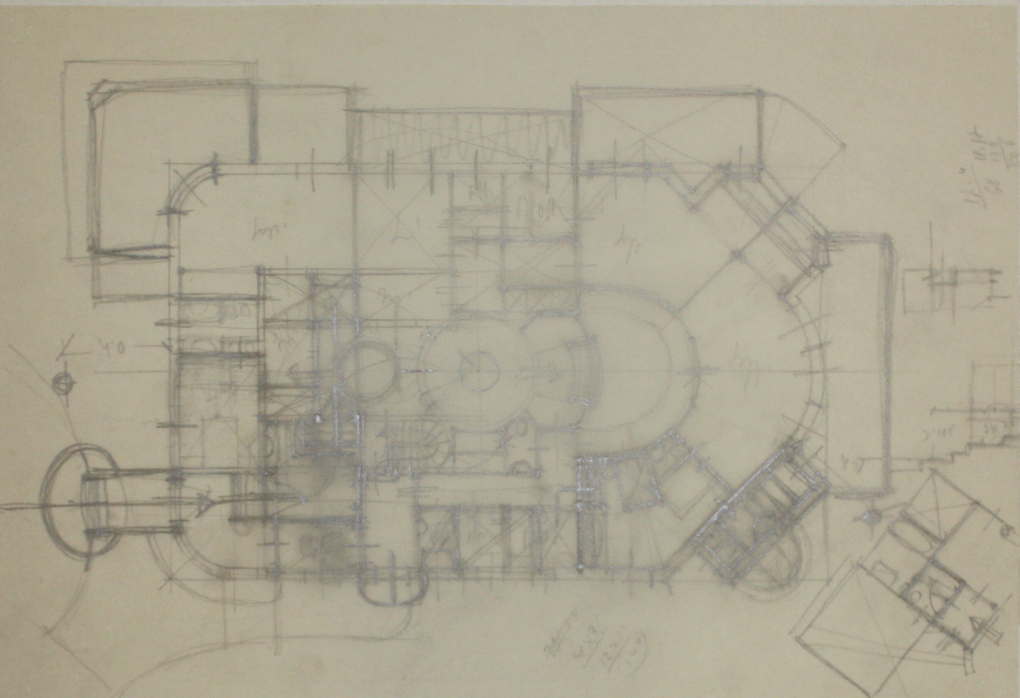 disegno architettonico di Bruno Slocovich - ambito italiano (prima metà XX)