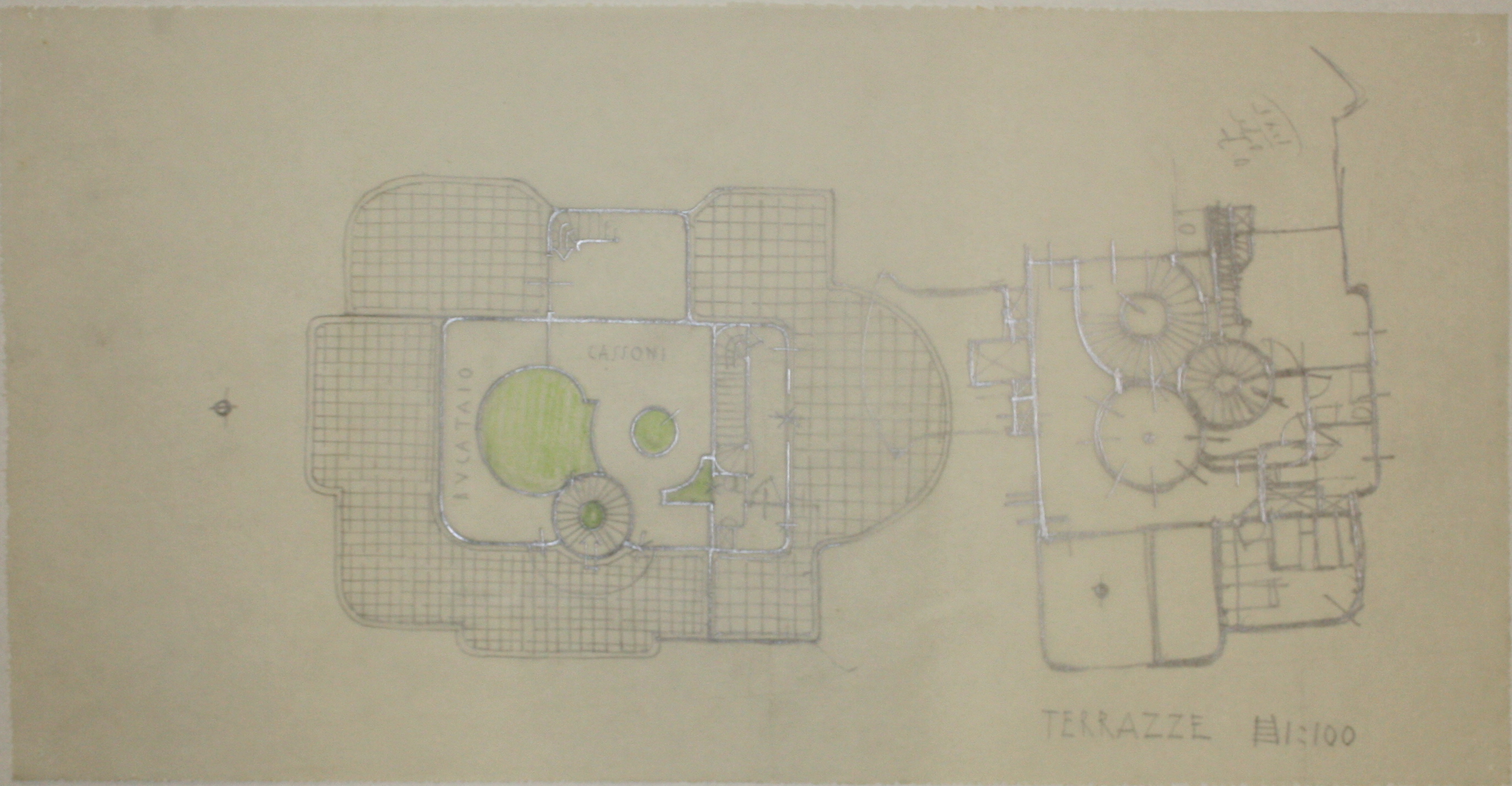 disegno architettonico di Bruno Slocovich - ambito italiano (prima metà XX)