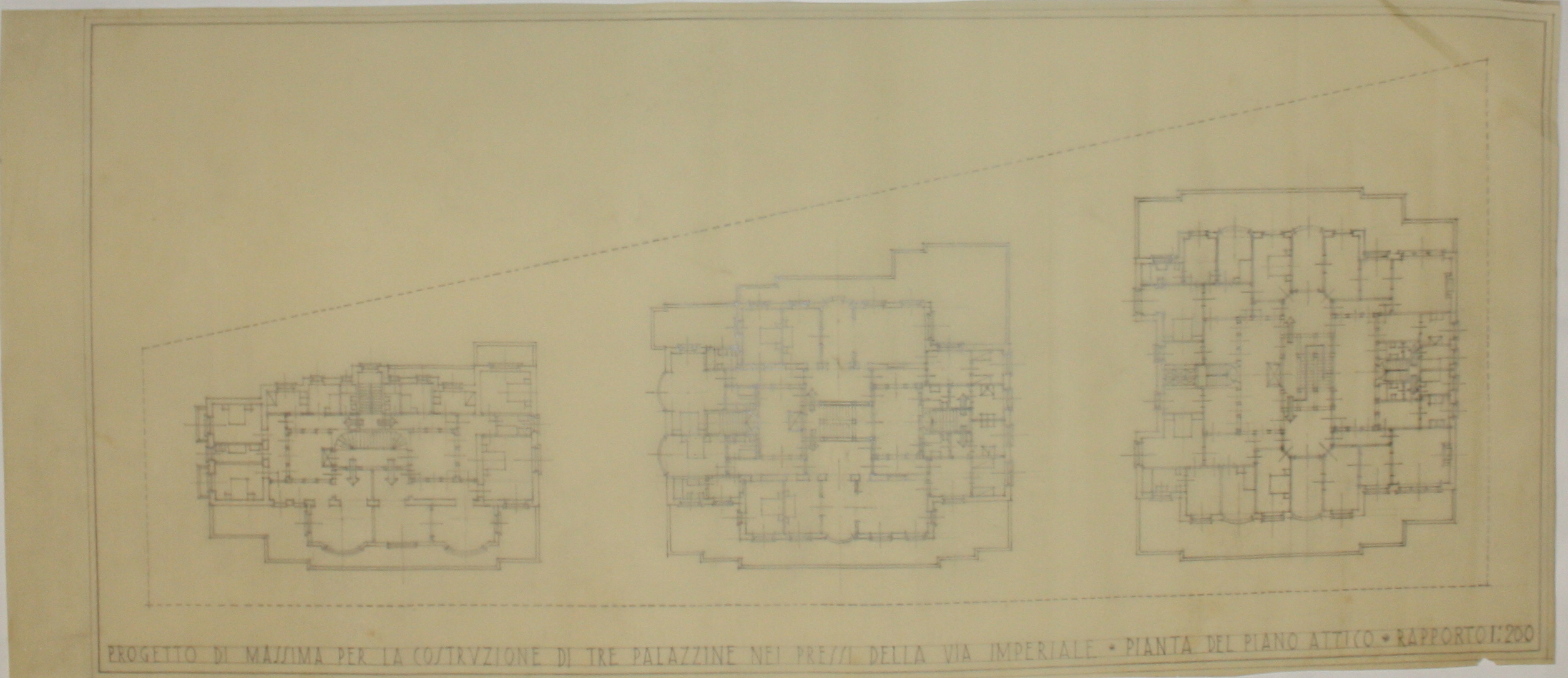 disegno architettonico di Bruno Slocovich - ambito italiano (prima metà XX)