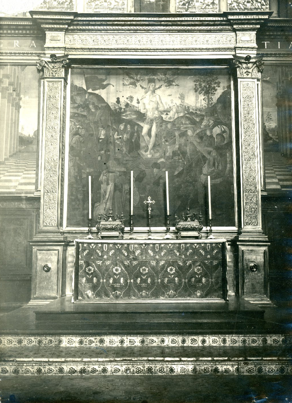 Pittura - Pale d'altare - Santi - Martirio di San Sebastiano (positivo) di Anonimo (XX)