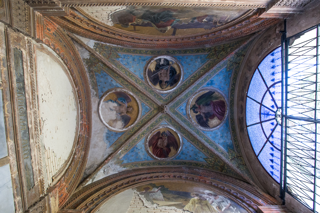 angeli, motivi decorativi vegetali (decorazione pittorica, elemento d'insieme) di Bruschi Domenico (sec. XIX)