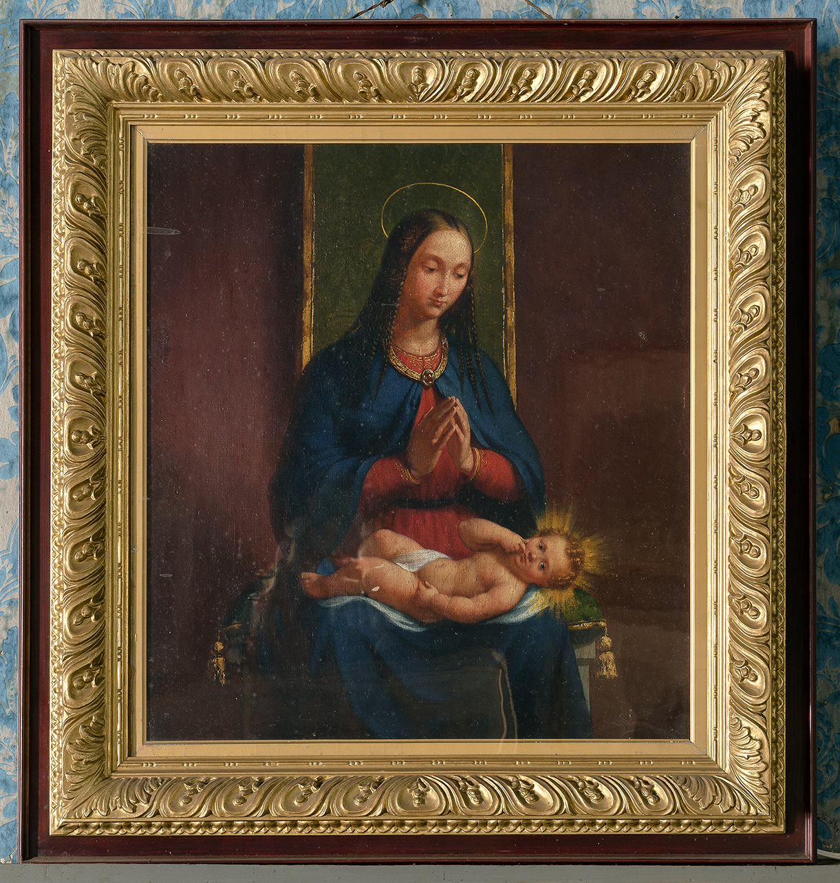 Madonna orante con il Bambino (dipinto, opera isolata) di Sacco Oytana Gustavo Alessandro (fine/ metà secc. XIX-XX)
