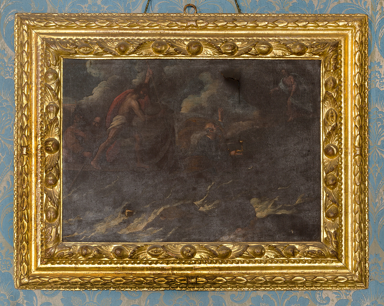 Cristo placa la tempesta sul lago di Tiberiade (dipinto, pendant) - ambito piemontese (prima metà sec. XVII)
