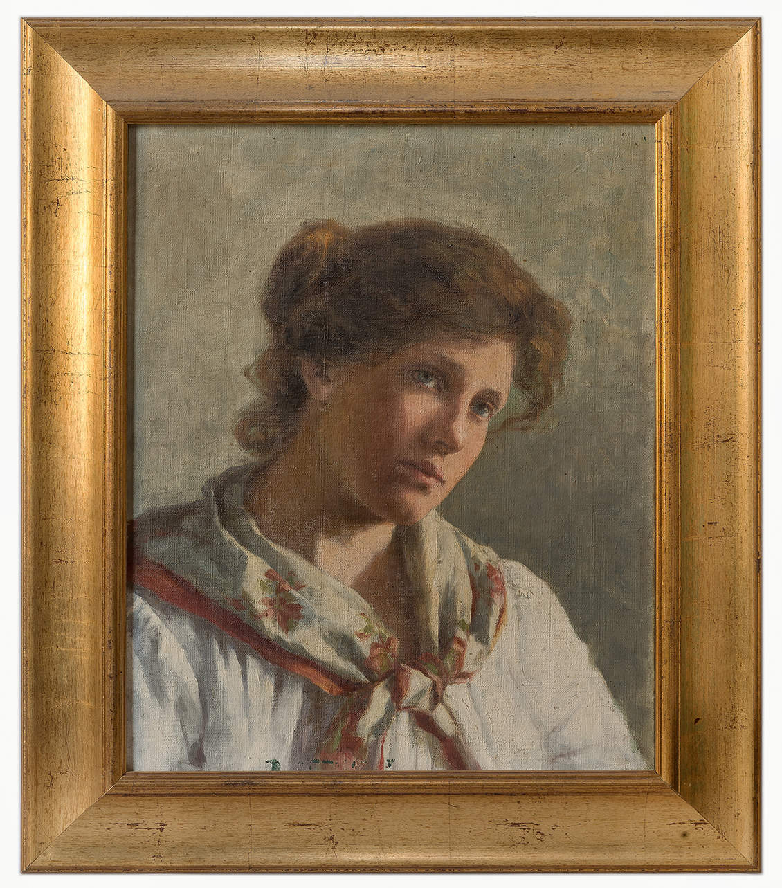 Ritratto di giovane donna (dipinto, opera isolata) - ambito piemontese (fine/ metà secc. XIX-XX)