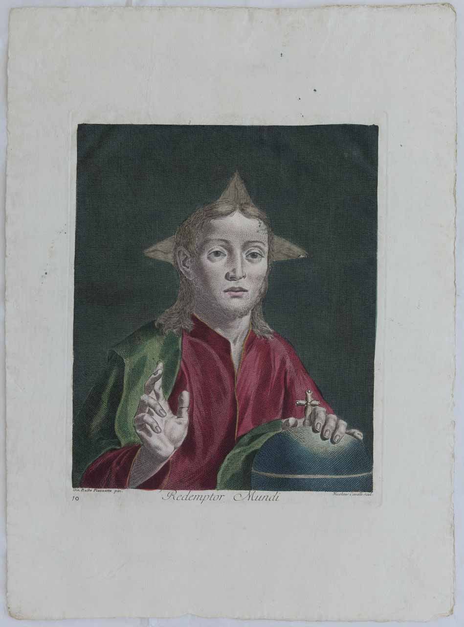 Salvator mundi (stampa, serie) di Cavalli Niccolò, Piazzetta Giovanni Battista, Marinetti Antonio detto Chiozzotto - ambito veneziano (sec. XVIII)