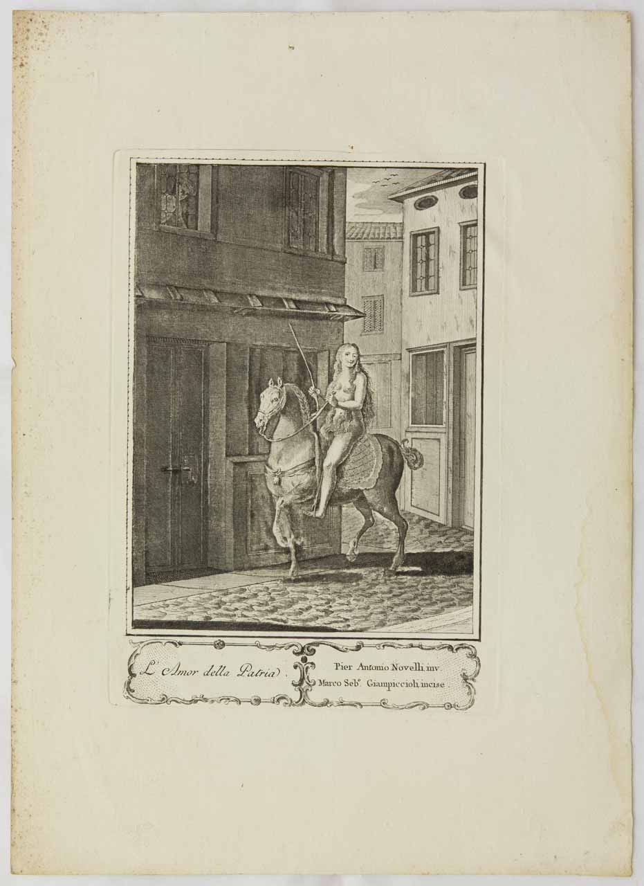 Allegoria dell'amore per la patria (stampa) di Giampiccoli Marco Sebastiano, Novelli Pietro Antonio - ambito veneziano (sec. XVIII)