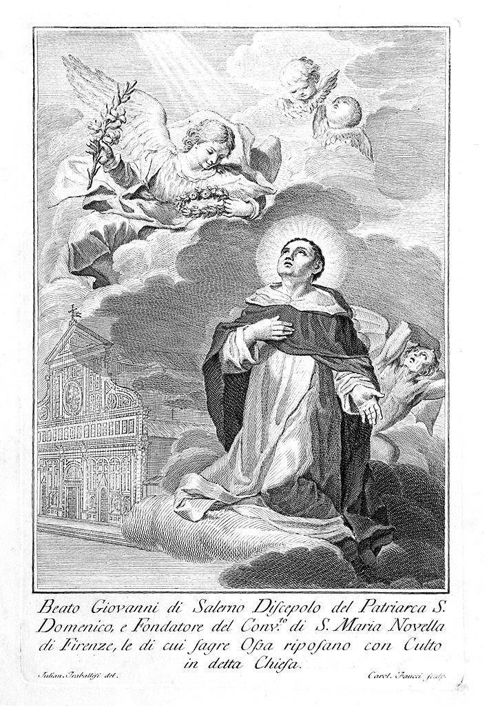 beato Giovanni da Salerno (stampa) di Faucci Carlo, Traballesi Giuliano (sec. XVIII)