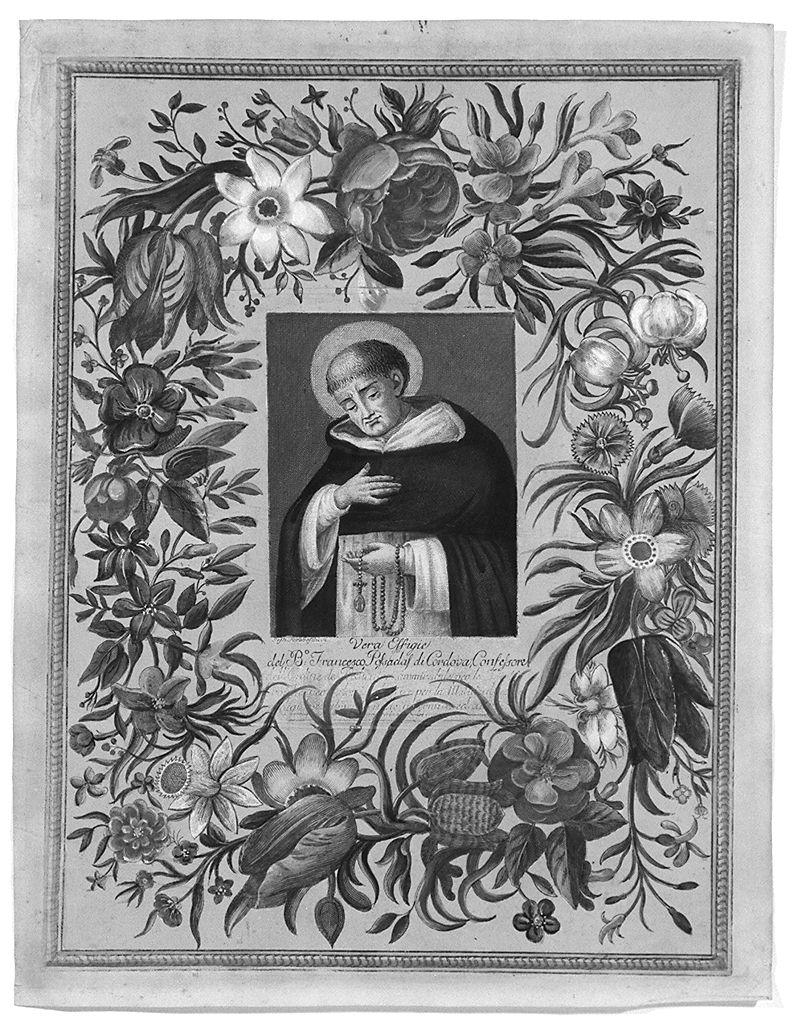 beato Francesco di Possadas (stampa colorata a mano) di Foraboschi Giuseppe (sec. XIX)