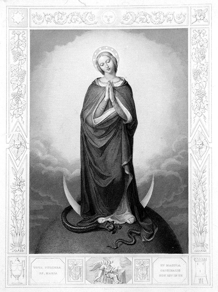 Immacolata Concezione (stampa) di Marcucci Giuseppe (sec. XIX)
