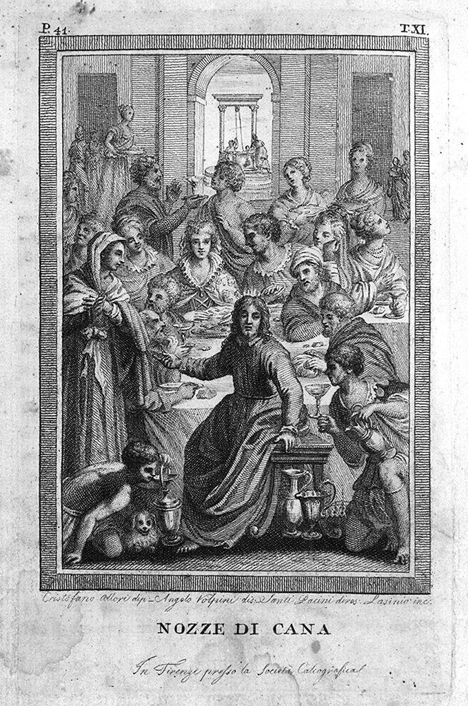 nozze di Cana (stampa) di Lasinio Carlo, Volpini Angelo, Allori Alessandro (sec. XVIII)