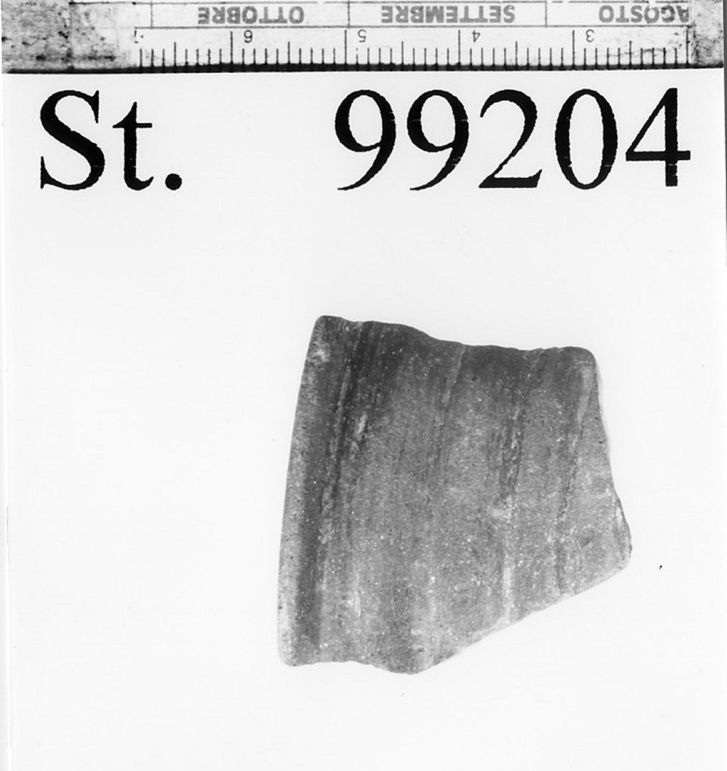 bicchiere/ frammento, De Marinis, tipo C1 - ambito golasecchiano (seconda metà sec. V a.C)