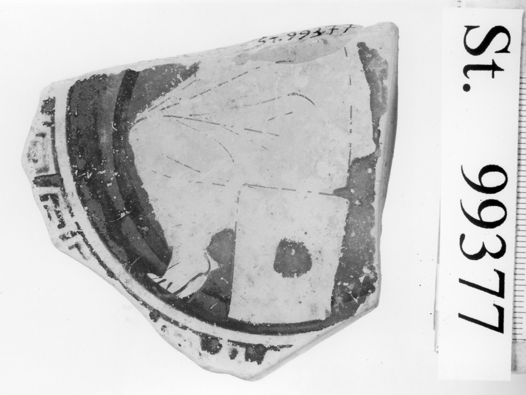 coppa/ frammento - produzione attica (inizio sec. IV a.C)