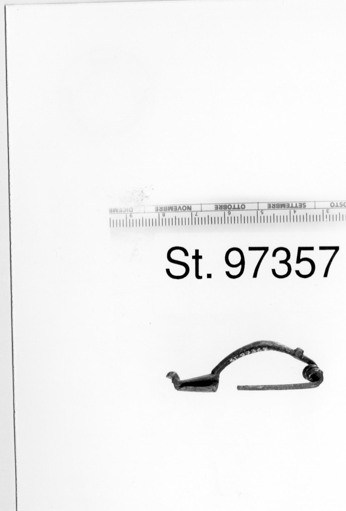fibula, Terzan 1977, tipo VII, Este, tipo XXII d, tipo Certosa - produzione etrusco-padana (seconda metà sec. V a.C)