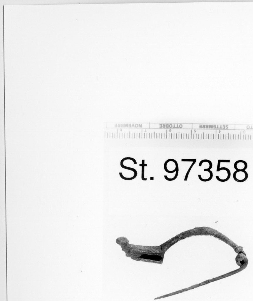 fibula, Terzan 1977, tipo VII, Este, tipo XXII d, tipo Certosa - produzione etrusco-padana (seconda metà sec. V a.C)