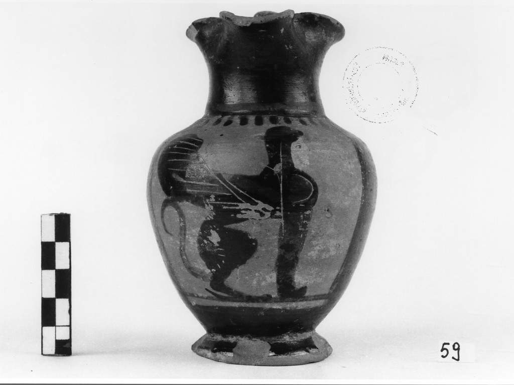 oinochoe a bocca trilobata - gruppo CHC (seconda metà sec. VI a.C)