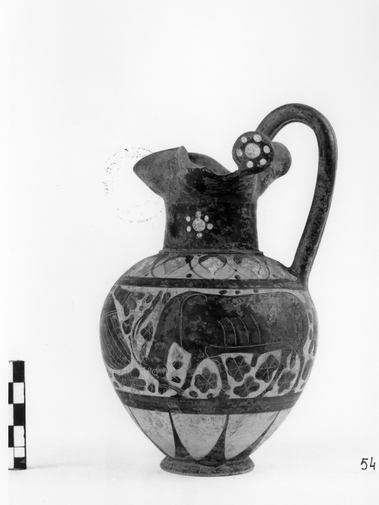 oinochoe a bocca trilobata - produzione corinzia (fine/ inizio secc. VII-VI a.C)