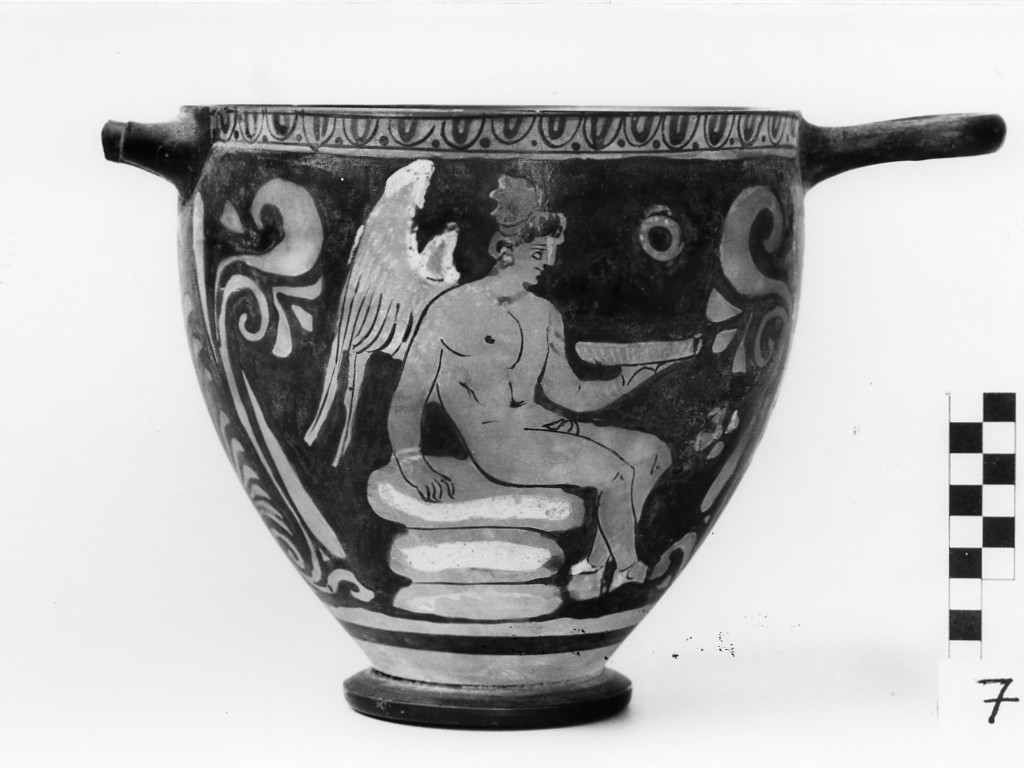 skyphos, tipo corinzio - produzione apula, cerchia del Pittore di Truro, Gruppo di Lecce (sec. IV a.C)