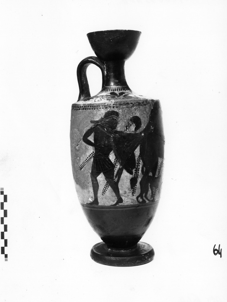 lekythos - produzione attica, Gruppo di Leagros (secondo quarto sec VI a.C)