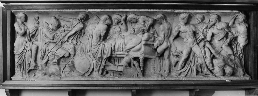 sarcofago/ fronte - arte romana (fine sec. II d.C)