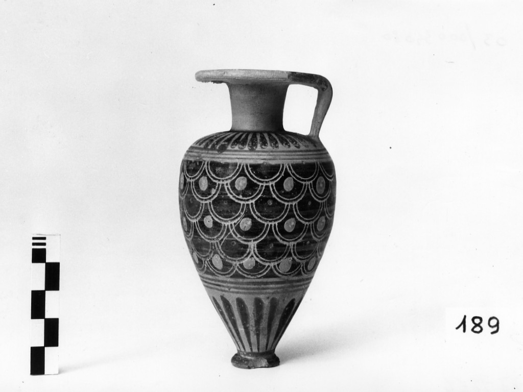 aryballos - produzione italo-corinzia (terzo quarto sec. VII a.C)