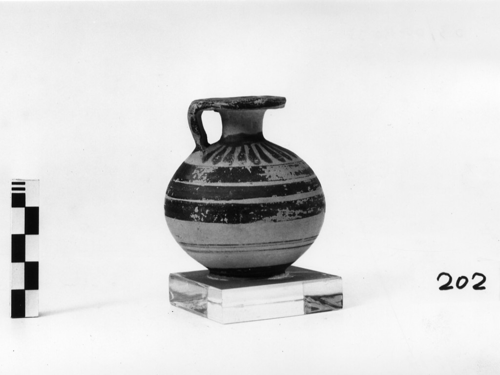 aryballos - produzione italo-corinzia (fine/ inizio secc. VII a.C.-VI a.C)