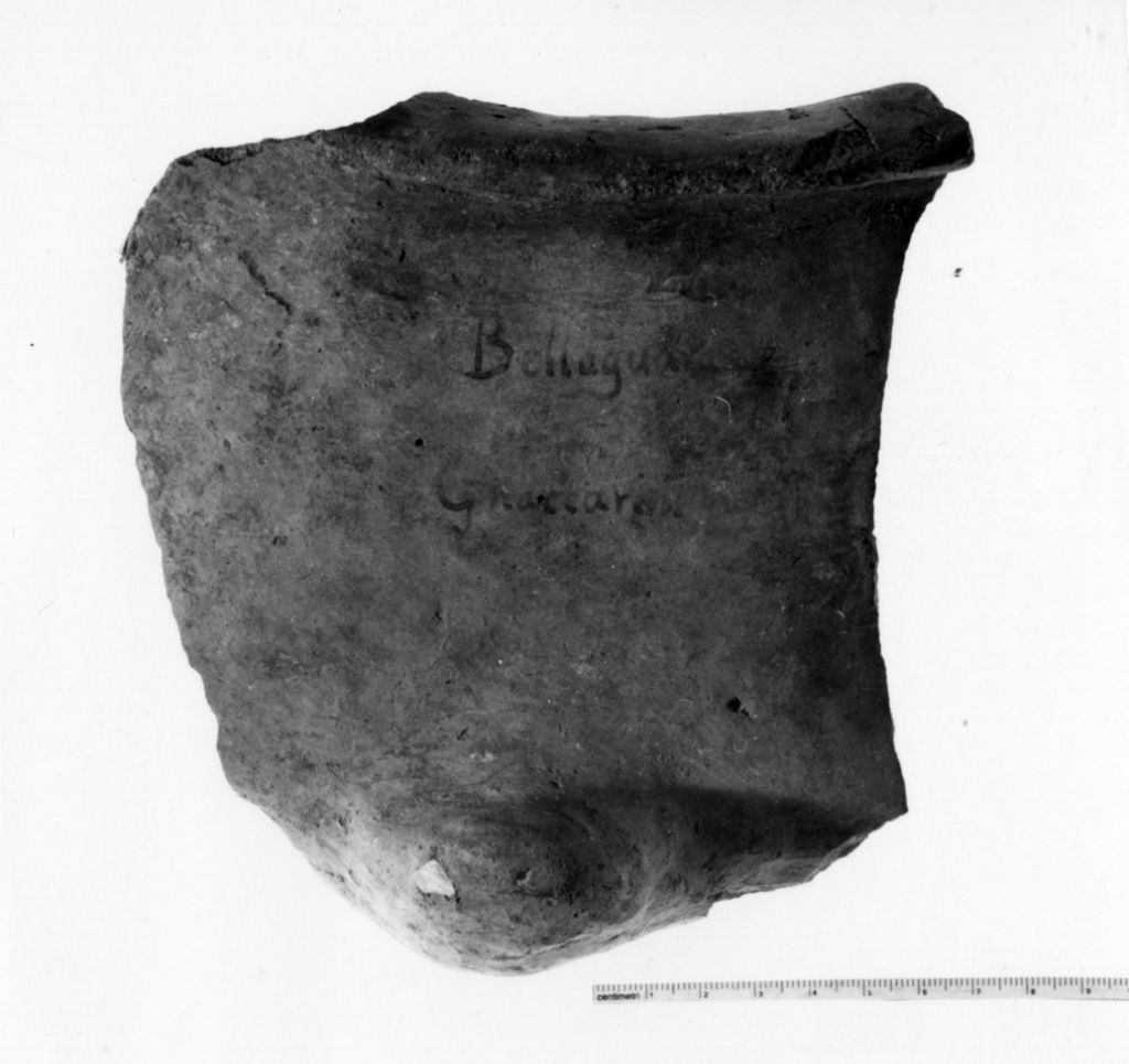 vaso/ frammento - produzione terramaricola (età del bronzo recente)