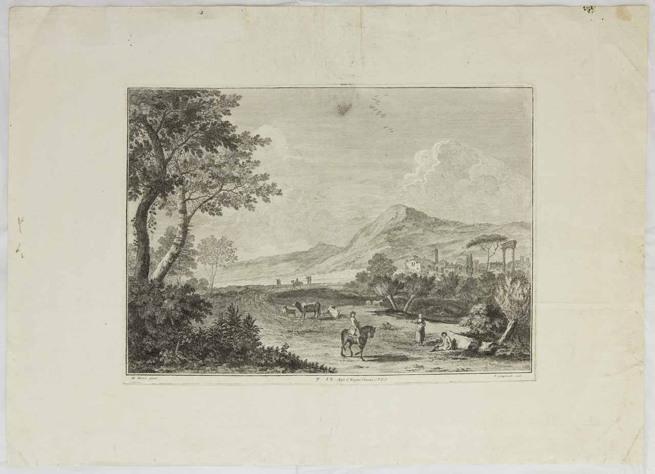 paesaggio campestre (stampa, serie) di Giampiccoli Giuliano, Ricci Marco - ambito veneto (XVIII)