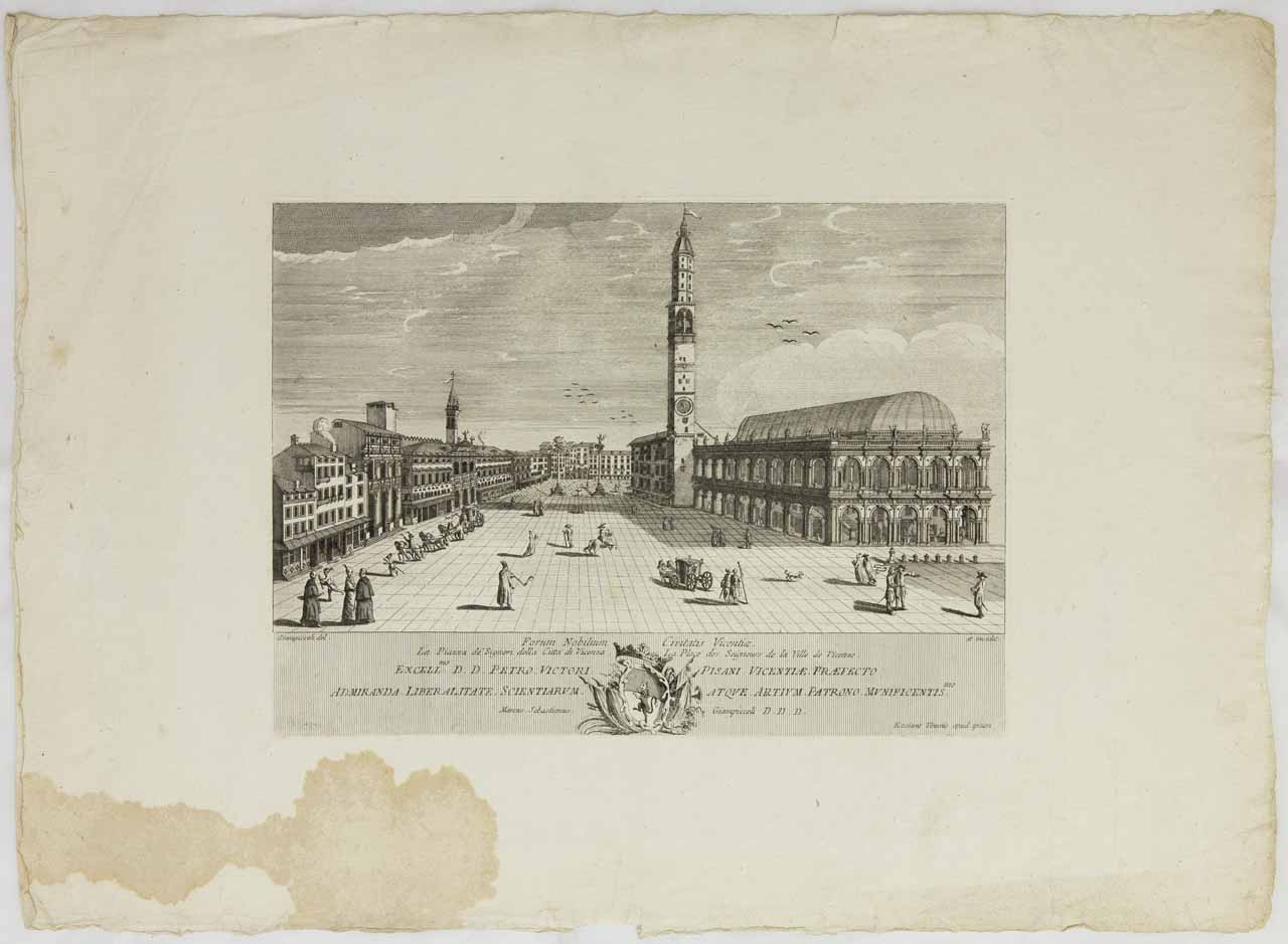 Forum Nobilium Civitatis Vicentiae, Piazza dei Signori, Vicenza (stampa, serie) di Giampiccoli Marco Sebastiano - ambito veneto (ultimo quarto XVIII)