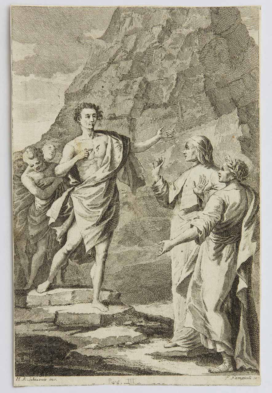 Purgatorio, canto III (stampa, serie) di Giampiccoli Giuliano, Schiavone Michele - ambito veneto (metà XVIII)