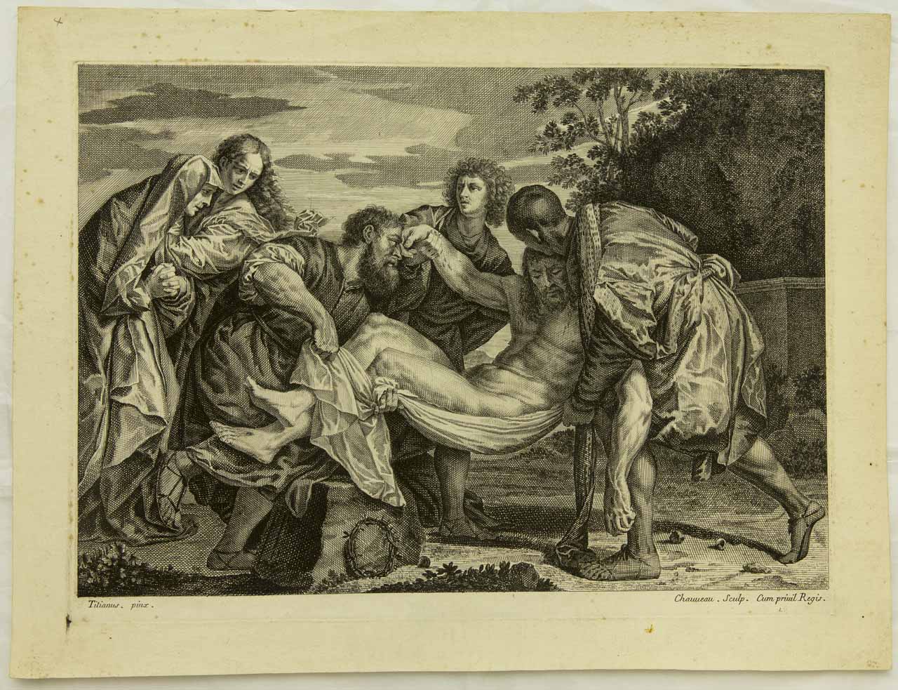 Deposizione nel Sepolcro (stampa, serie) di Vecellio Tiziano, Chauveau Francois - ambito francese (seconda metà XVII)