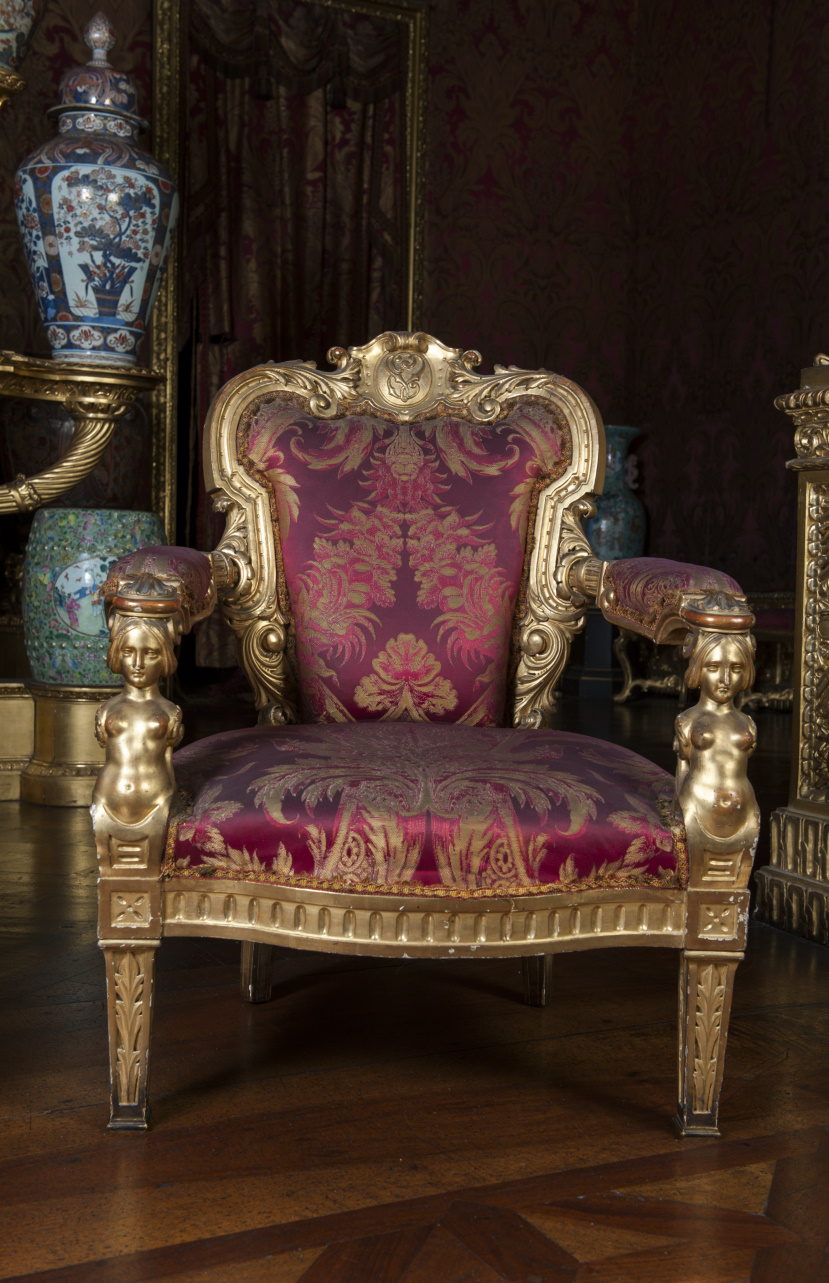 poltrona - con braccioli di Manifattura Chiantore e Rapallino (laboratorio) - ambito Italia centro-settentrionale (metà, fine sec. XIX, sec. XIX)