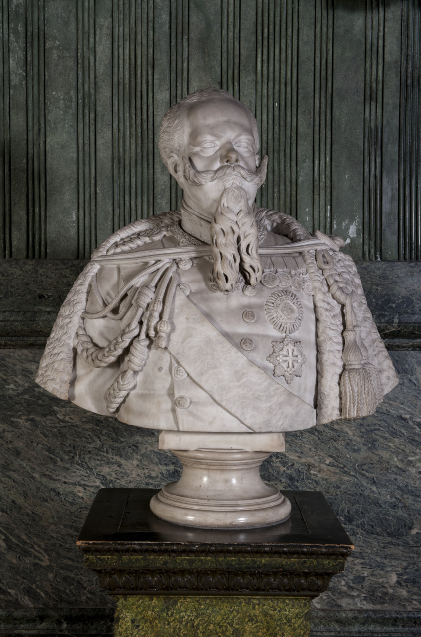 Vittorio Emanuelle II Savoia, Ritratto di Vittorio Emanuele II di Savoia (scultura - busto) di Varni Santo (terzo quarto sec. XIX)