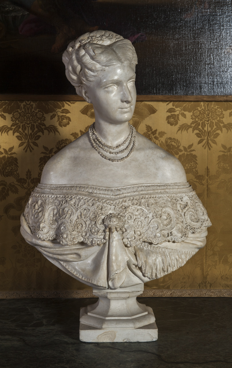 Ritratto di Margherita di Savoia (scultura - mezzobusto) di Varni Santo (maniera) (terzo quarto sec. XIX)