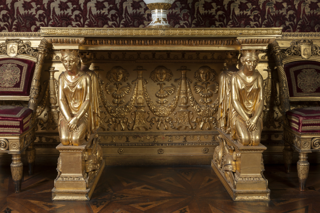 consolle, coppia di Palagi Pelagio (attribuito) - ambito piemontese (secondo quarto XIX)