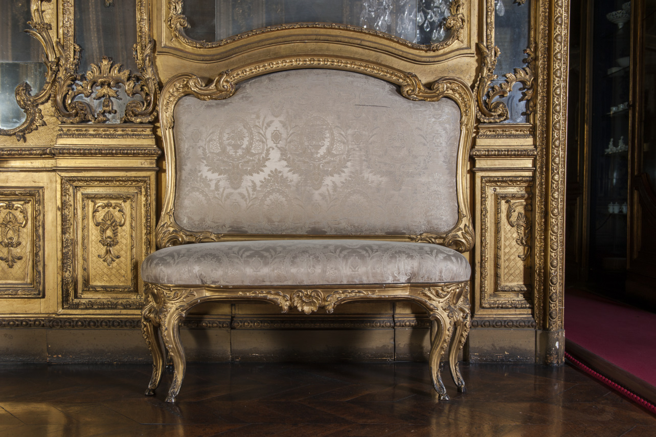 panca con schienale, elemento d'insieme di Stroppiana Giuseppe, Bertolotto Andrea (metà sec. XVIII)