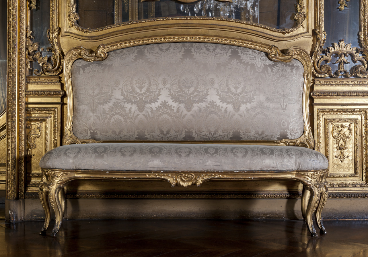 panca con schienale, elemento d'insieme di Stroppiana Giuseppe, Bertolotto Andrea (metà sec. XVIII)