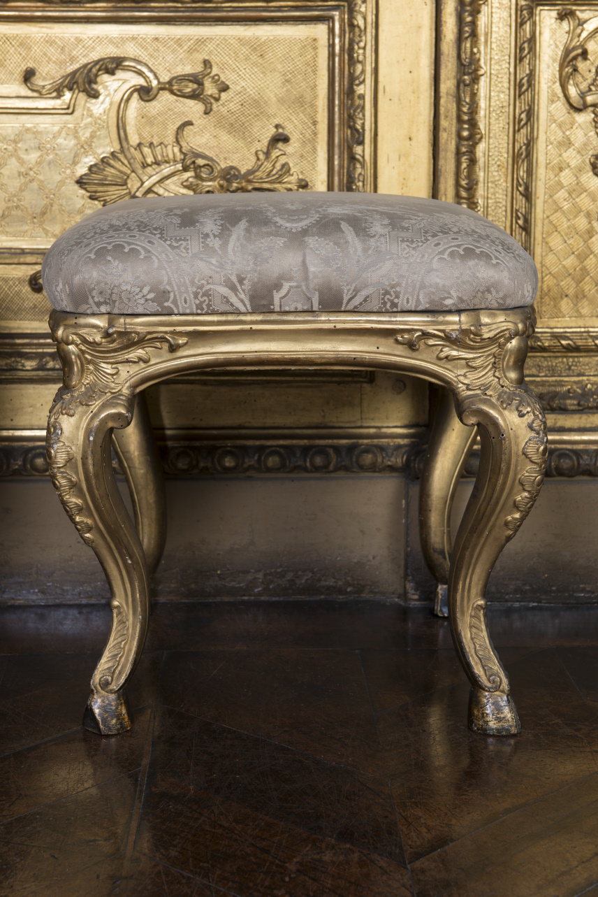 sgabello, elemento d'insieme - ambito piemontese (seconda metà sec. XIX)