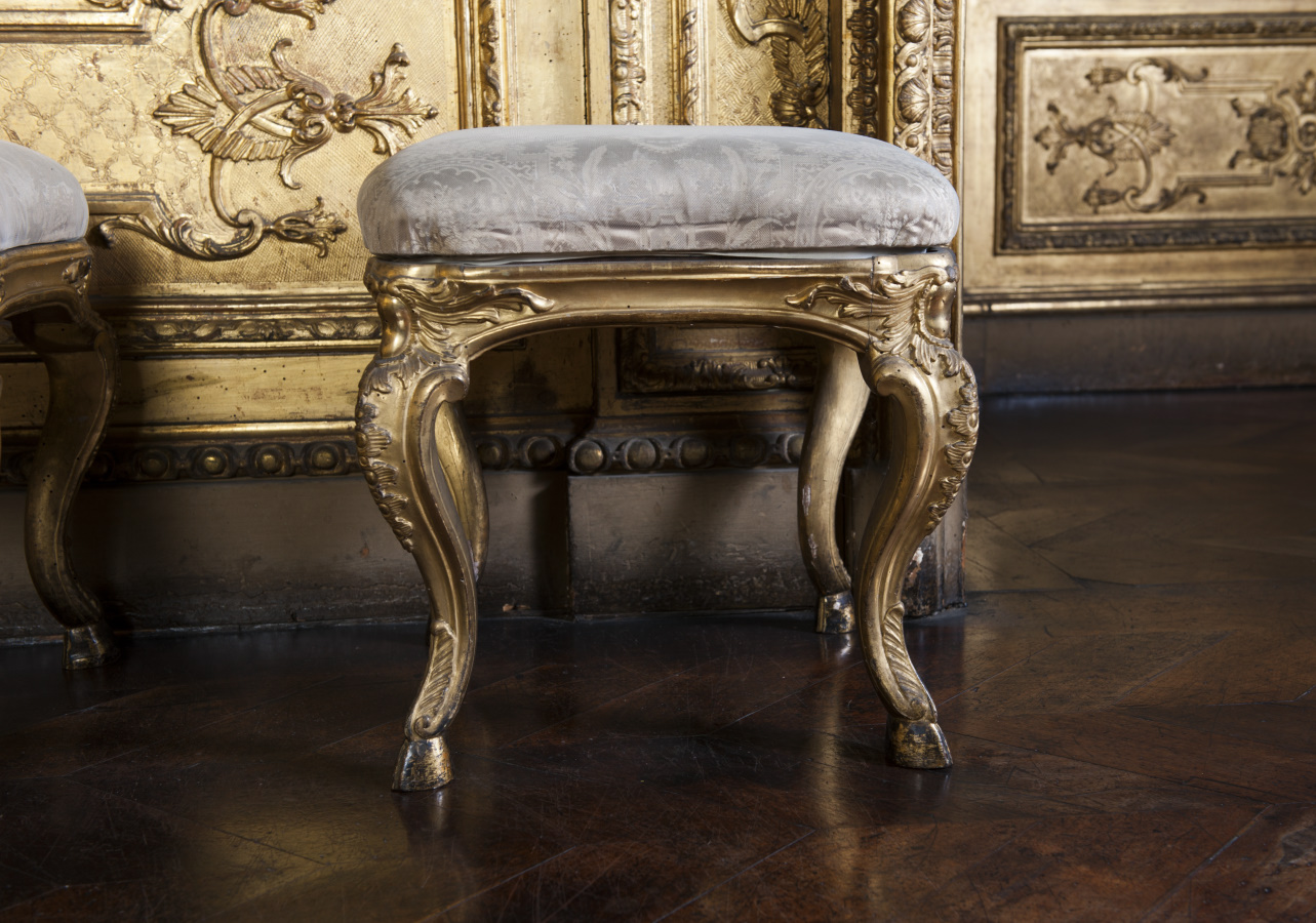 sgabello, elemento d'insieme - ambito piemontese (seconda metà sec. XIX)